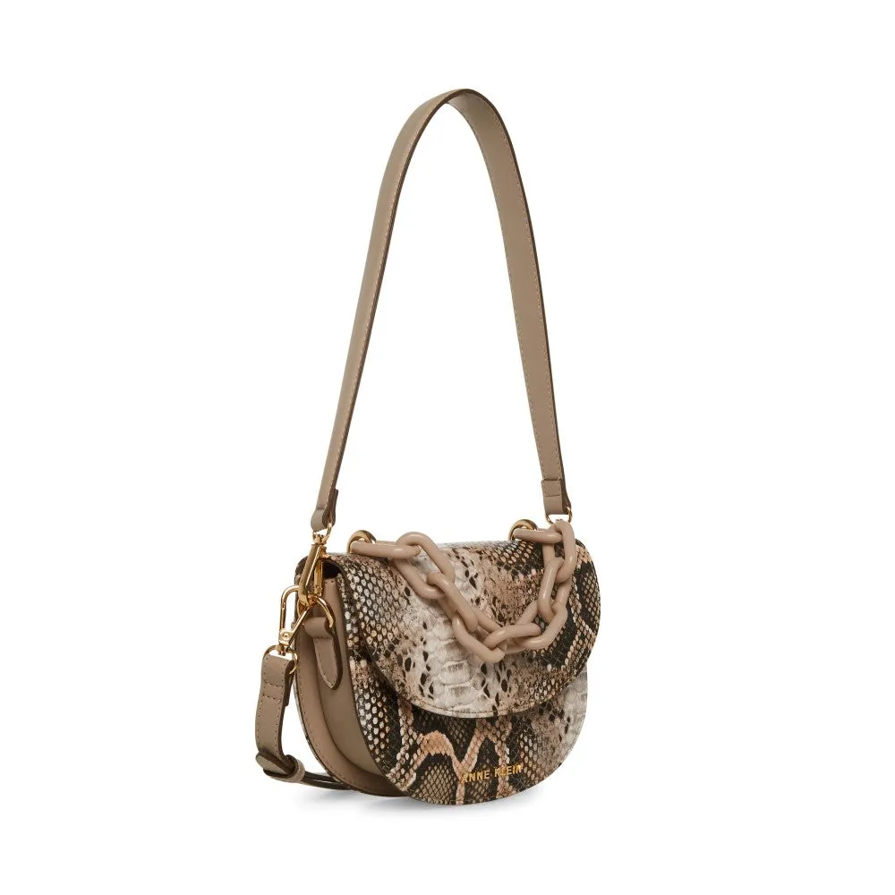 Anne Klein Resin Chain Mini Saddle Handbag