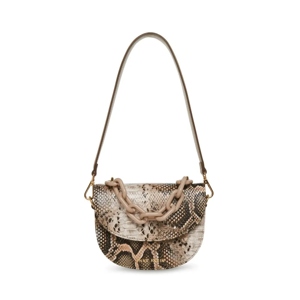Anne Klein Resin Chain Mini Saddle Handbag