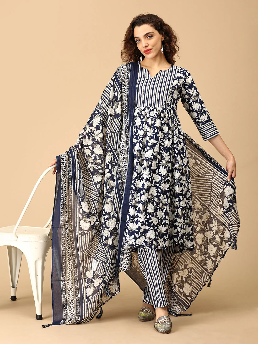 Anokhi Aura Maternity and Nursing Kurta Set With Dupatta