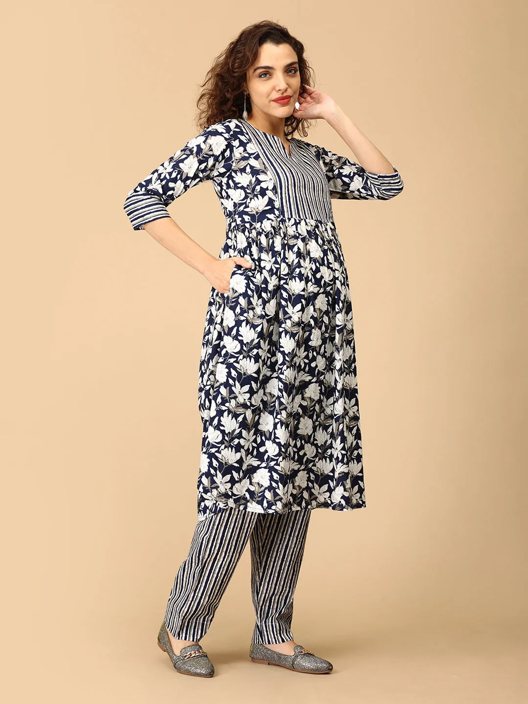 Anokhi Aura Maternity and Nursing Kurta Set With Dupatta