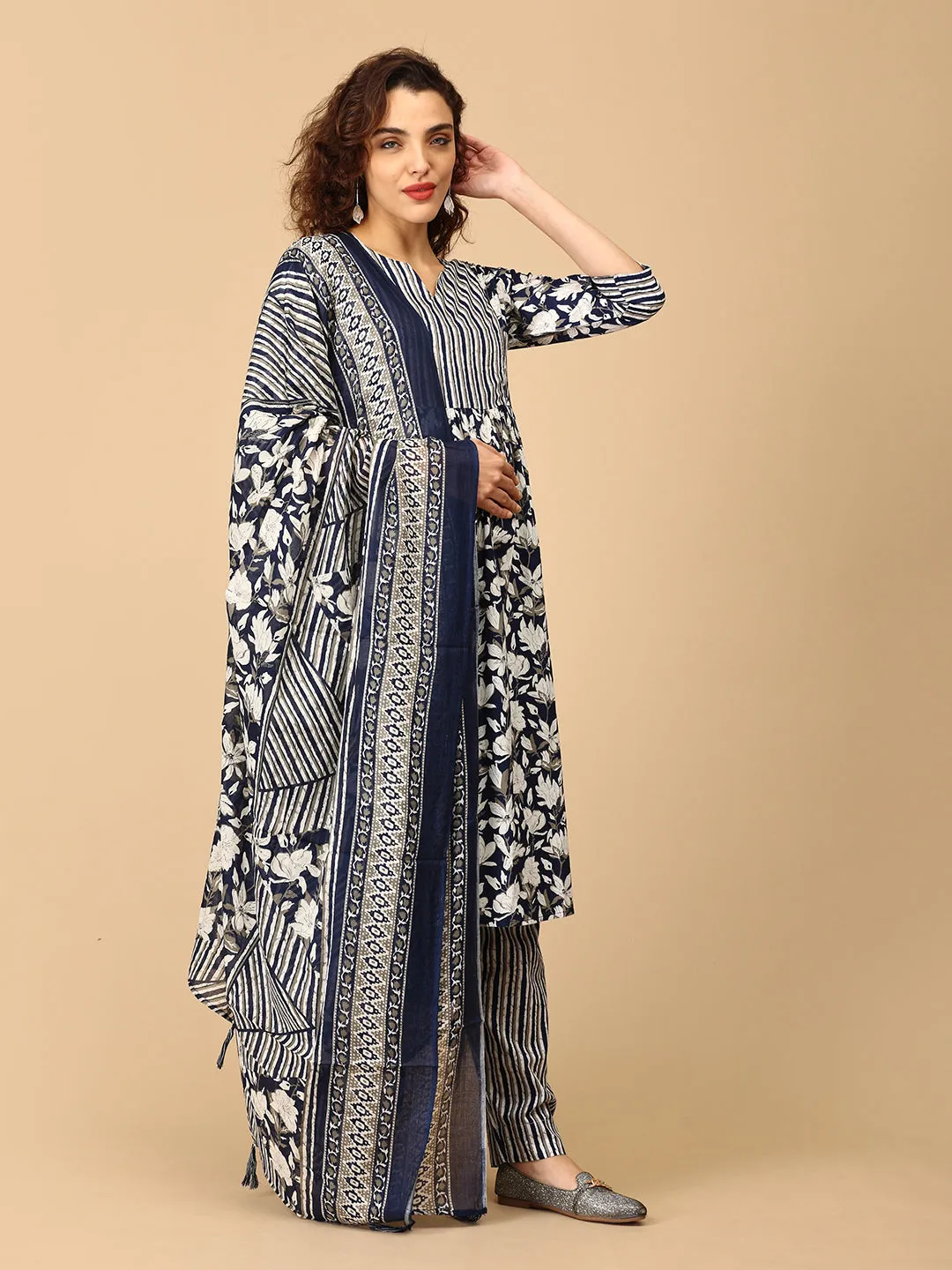 Anokhi Aura Maternity and Nursing Kurta Set With Dupatta