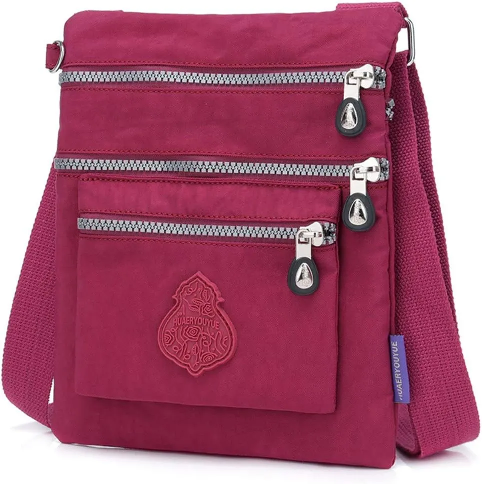 Anti Theft Crossbody Bags for Women Waterproof Nylon Crossbody Bags for Woman Trendy Temperament Clutch Purse(Red)