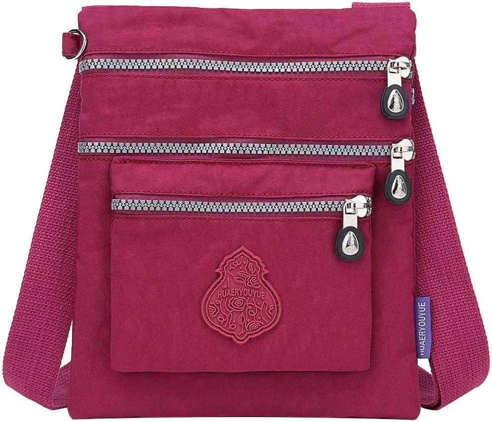 Anti Theft Crossbody Bags for Women Waterproof Nylon Crossbody Bags for Woman Trendy Temperament Clutch Purse(Red)