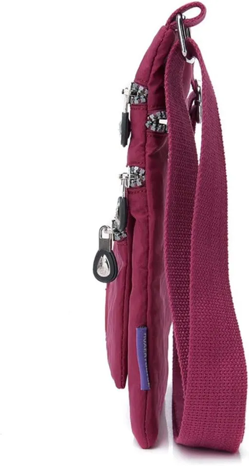 Anti Theft Crossbody Bags for Women Waterproof Nylon Crossbody Bags for Woman Trendy Temperament Clutch Purse(Red)