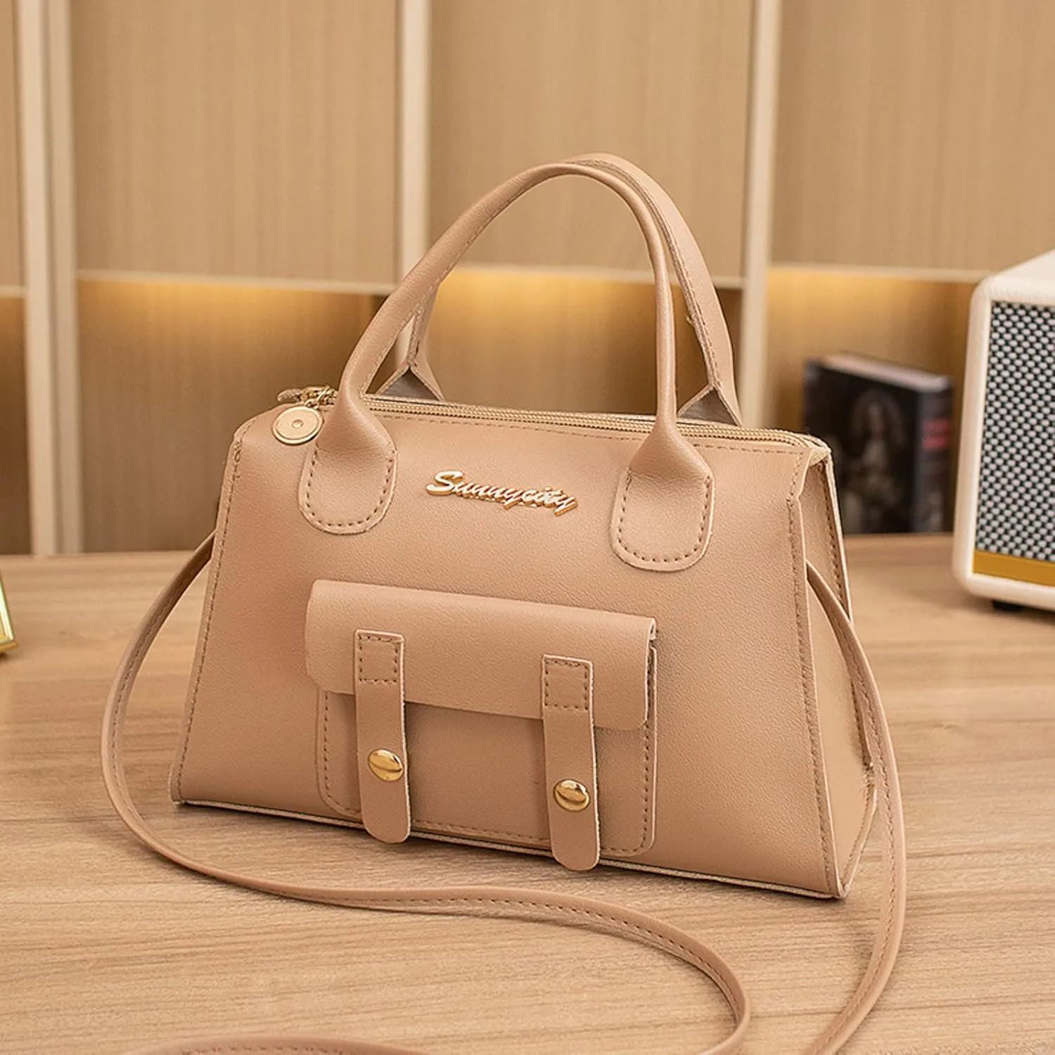 Anti Theft Shoulder Bags for Woman Crossbody Purses and Handbags Lightweight Pocketbook Trendy Clutch Saddle Bag(Beige)