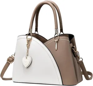 Anti Theft Shoulder Bags for Woman Small Crossbody Bags Classic Double Zip Top Satchel Bag Cute Spring Purse(Khaki)