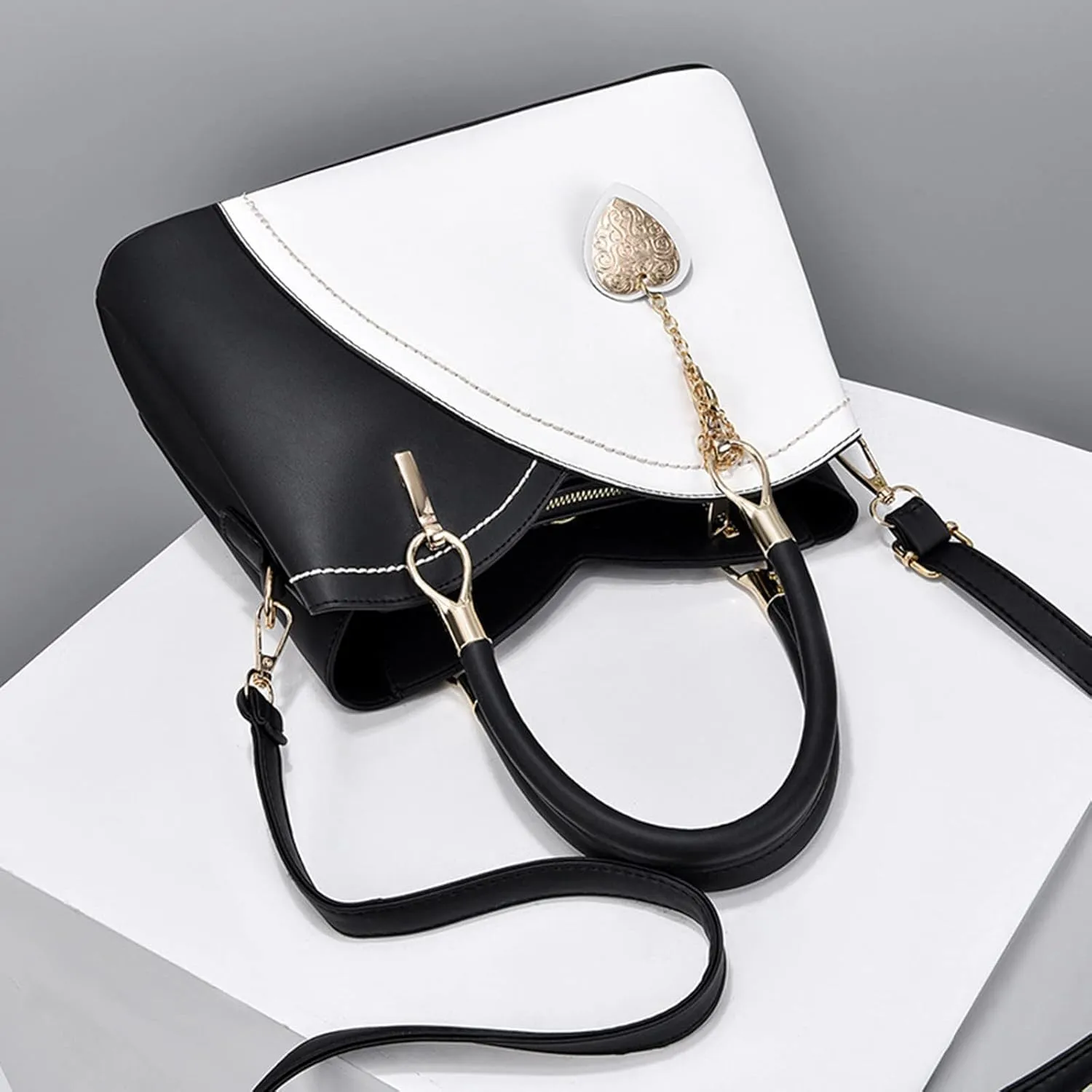 Anti Theft Shoulder Bags for Woman Small Crossbody Bags Classic Double Zip Top Satchel Bag Cute Spring Purse(Khaki)