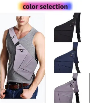 Anti theft travel crossbody bag, suitable for both men and women, daily and vacation use, storing important personal items, lightweight, large capacity, waterproof fabric, expandable shoulder straps
