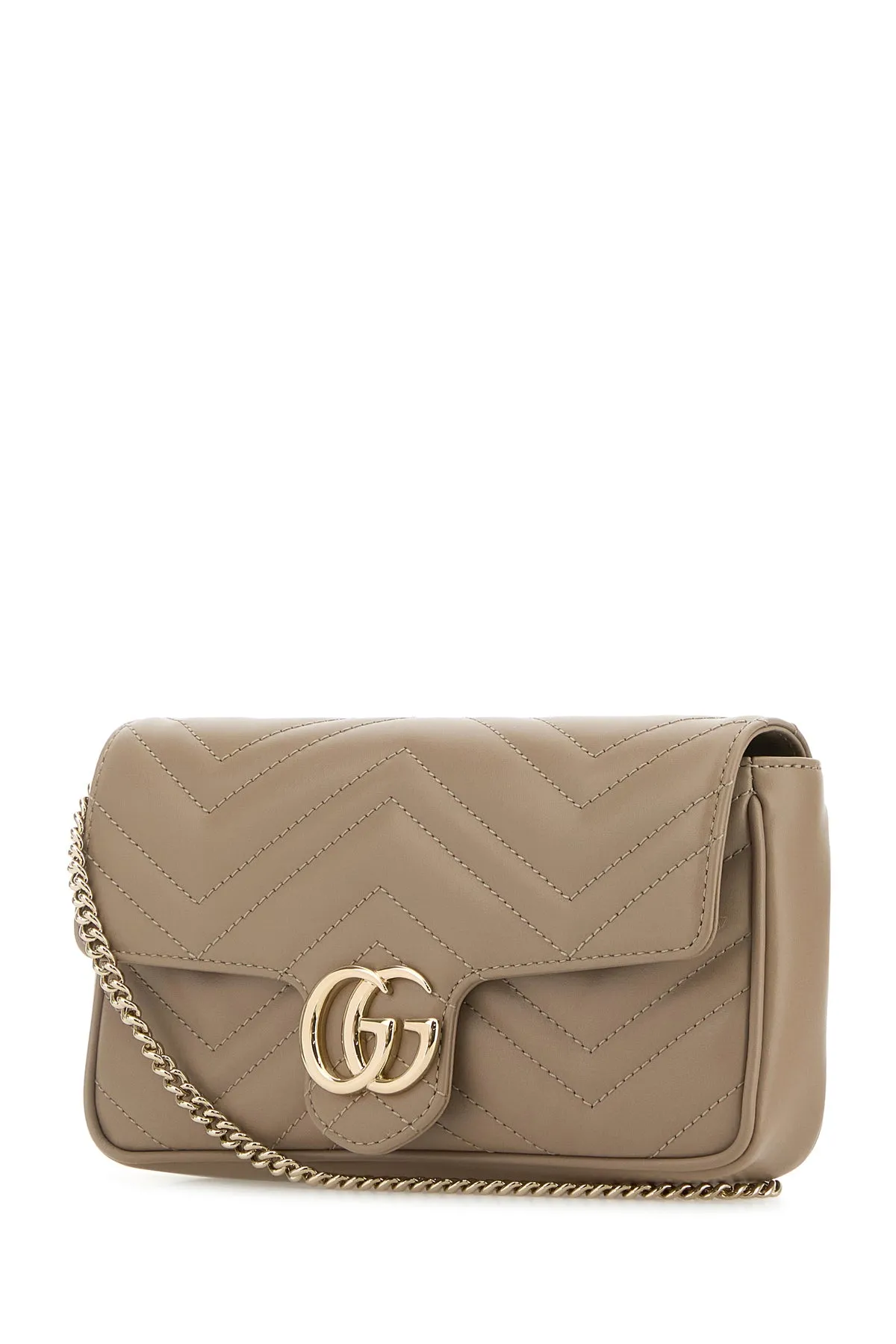 Antiqued pink leather mini GG Marmont clutch