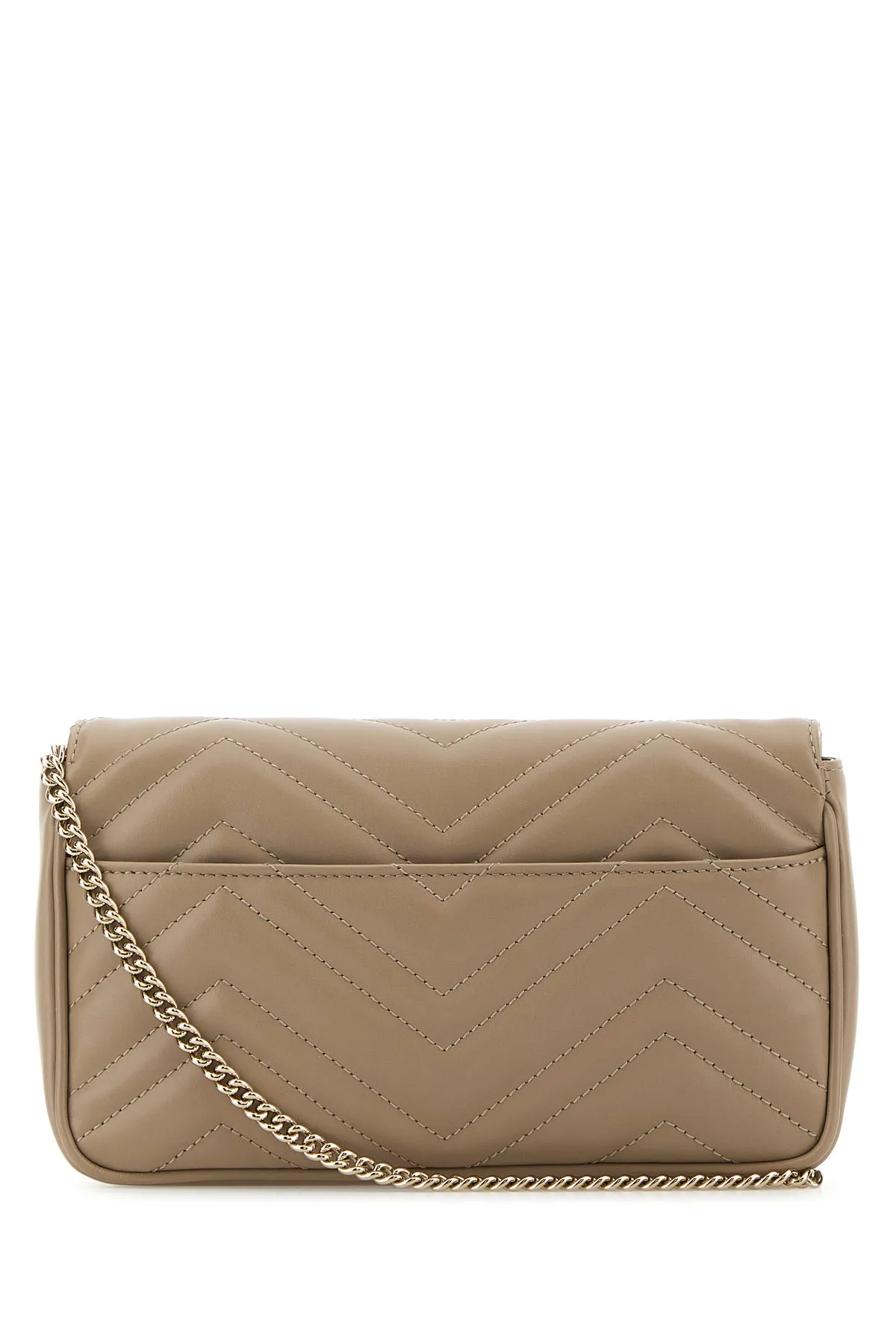 Antiqued pink leather mini GG Marmont clutch
