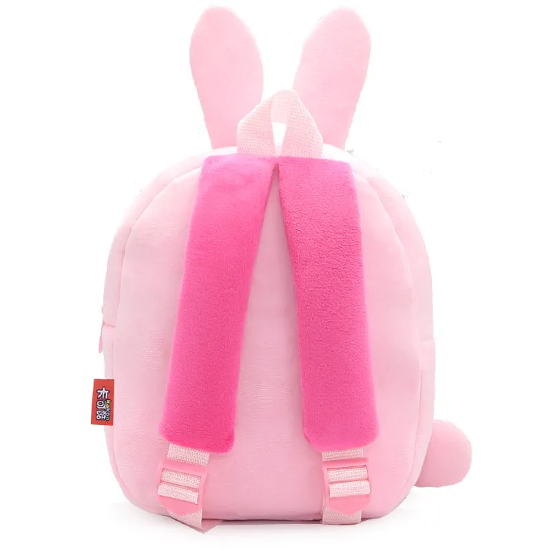 Anykidz 3D Pink Rabbit School Backpack Cute Animal With Cartoon Designs Children Toddler Plush Bag For Baby Girls and Boys