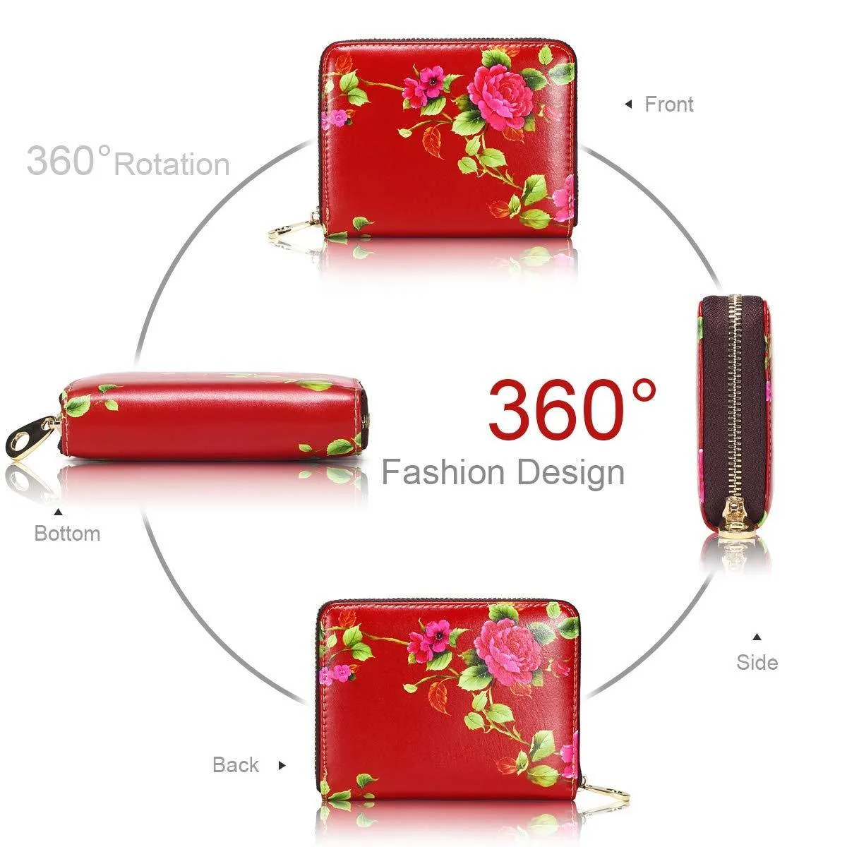 APHISON Women Credit Card Holder RFID Blocking Leather Card Wallet Large Card Case Cute Cartoon for Girls | 20 Card Slots/Gift Box(185-0036) 36
