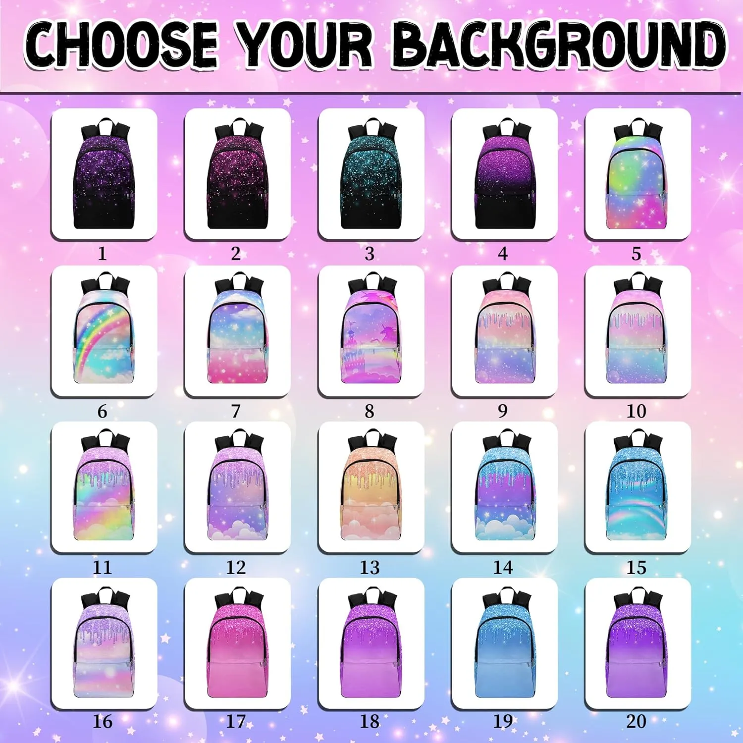 Artsadd Custom Name School Bag for Niece, Nephew, Customized Purple and Pink Shoulder Bag Backpack for Boys Girls Students Personalized Zipper Book-bags with Lunch Bag Set