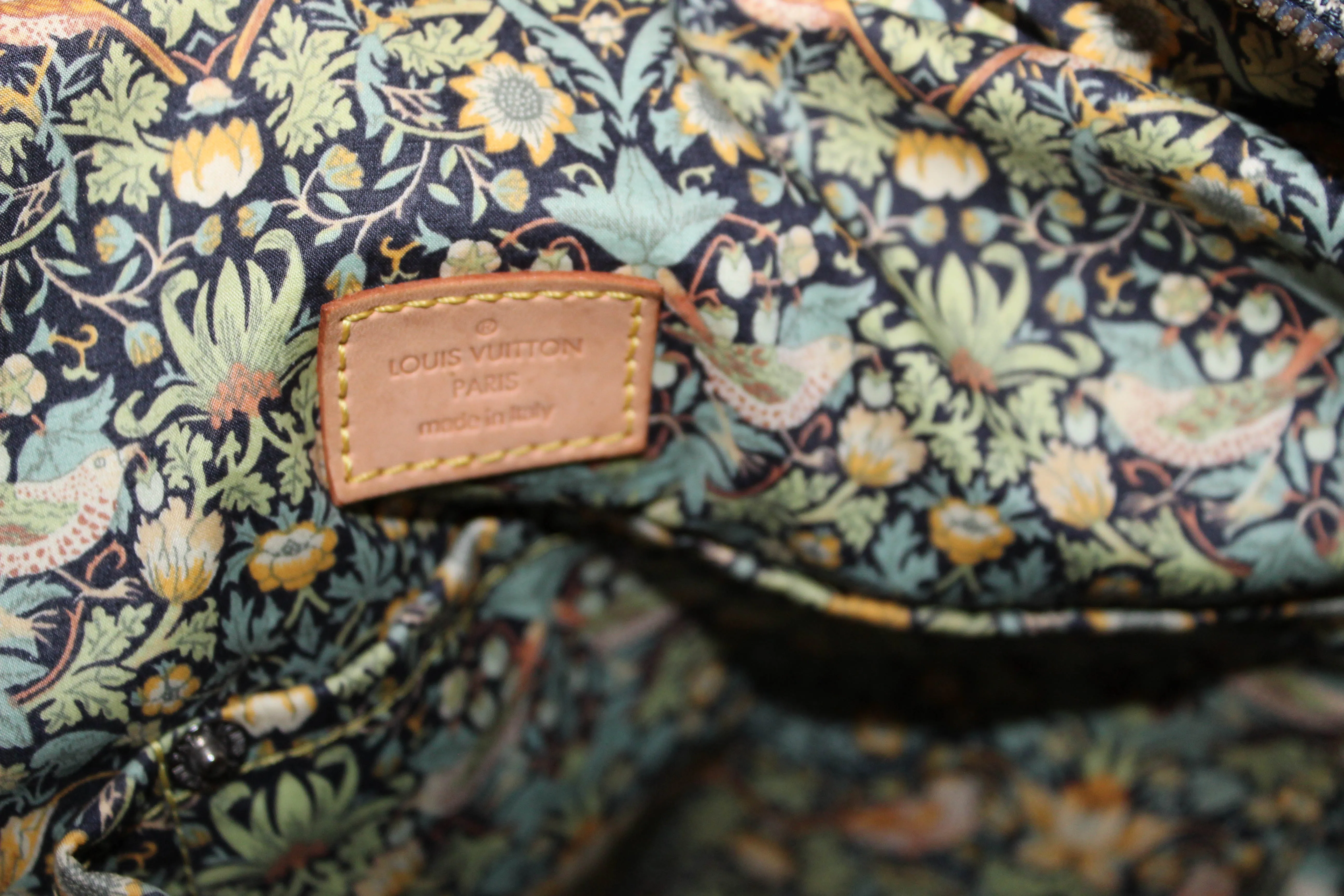 Authentic Louis Vuitton Blue Denim Patchwork Bowly Bag