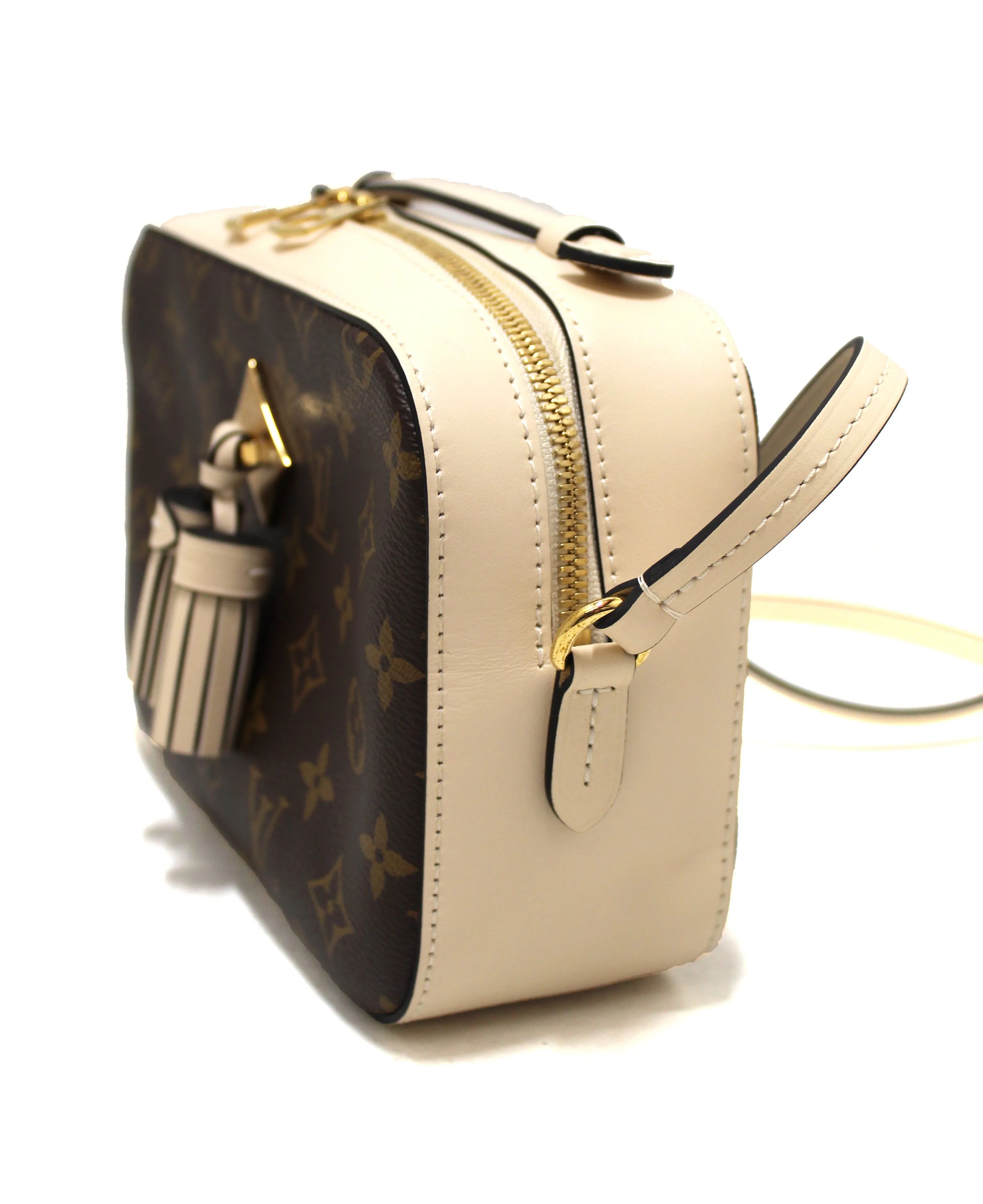 Authentic Louis Vuitton Monogram Creme Saintonge Messenger Crossbody Bag