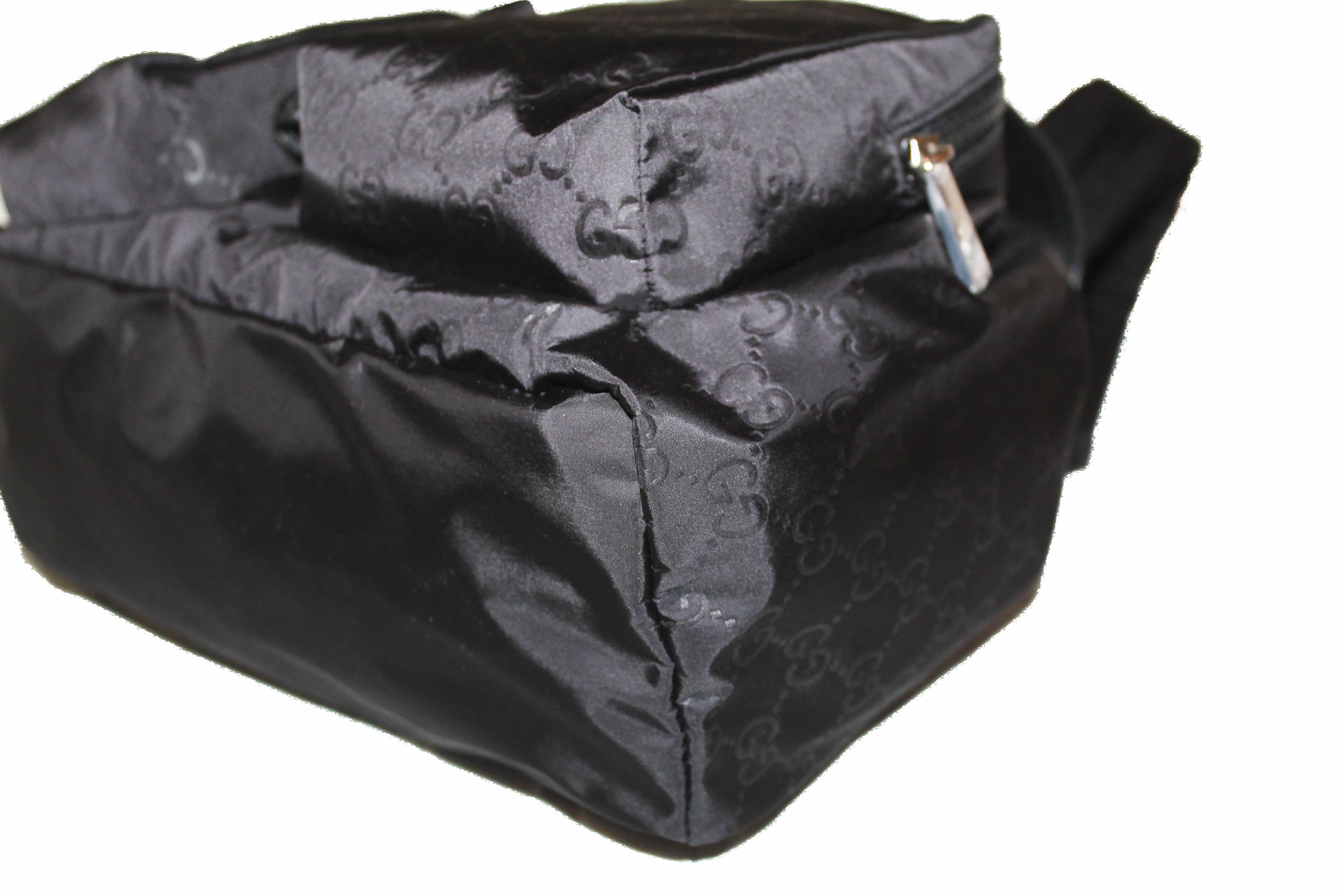 Authentic New Gucci Black Classic GG Monogram Nylon Backpack 510343