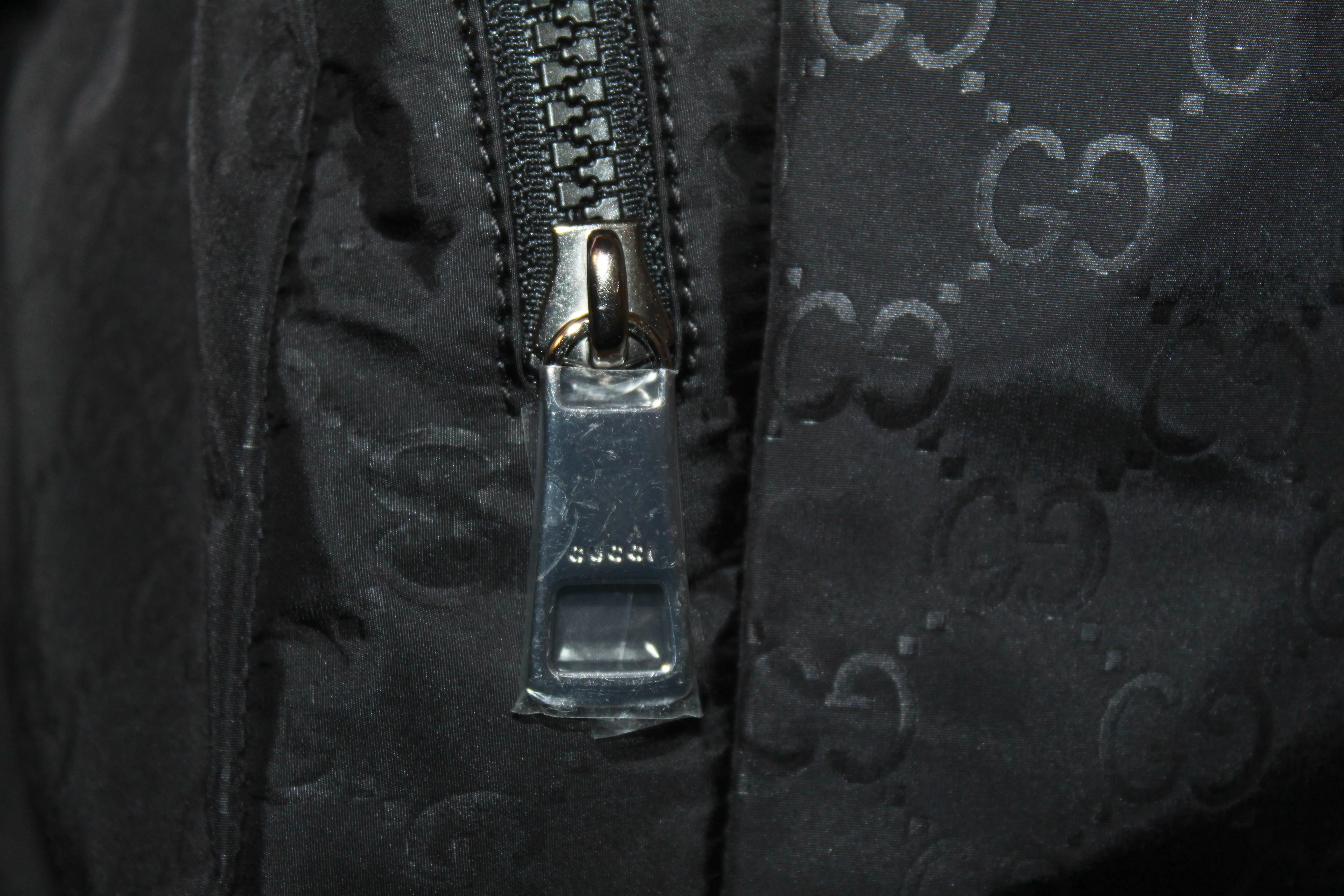 Authentic New Gucci Black Classic GG Monogram Nylon Backpack 510343