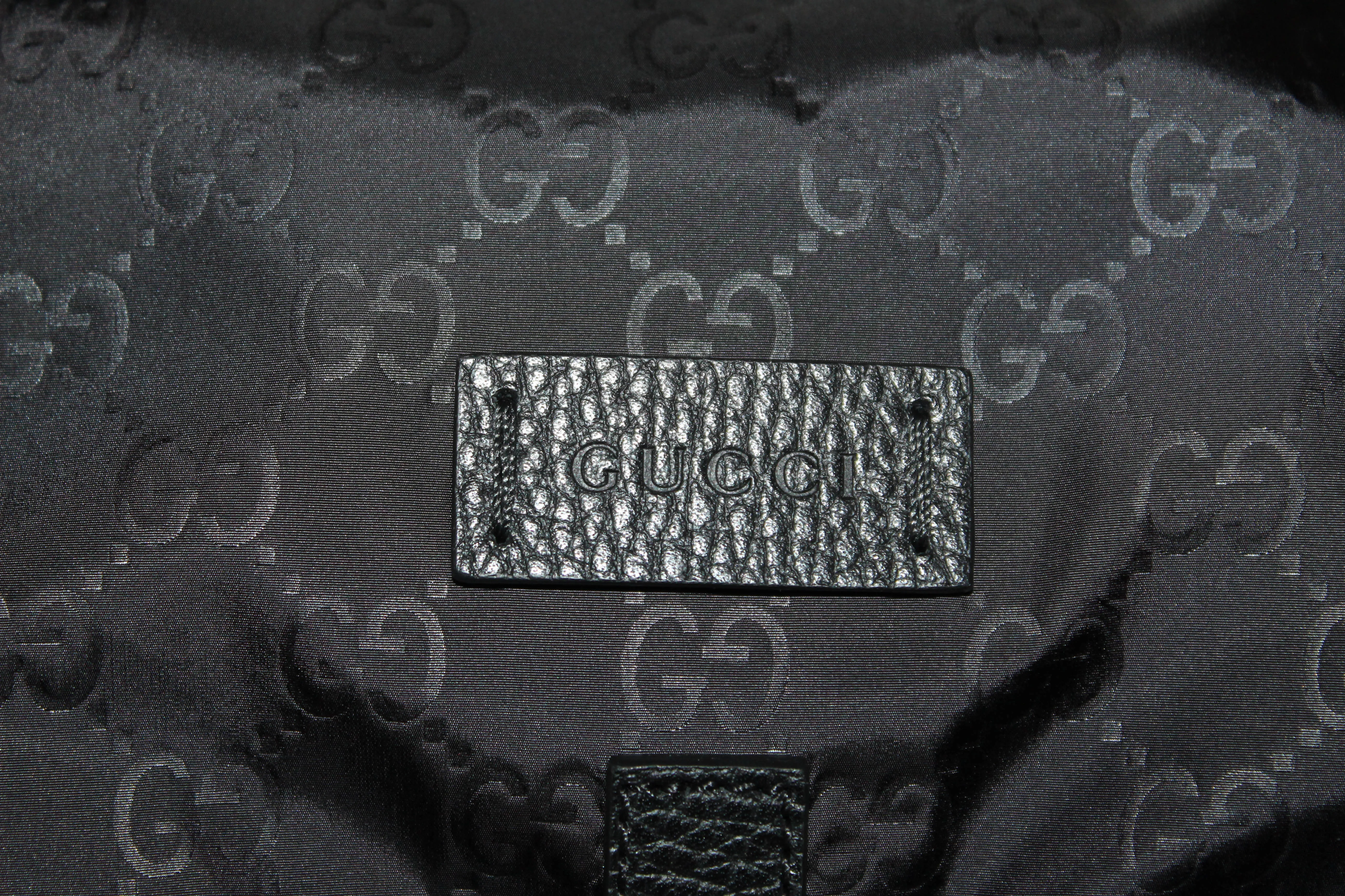 Authentic New Gucci Black Classic GG Monogram Nylon Backpack 510343