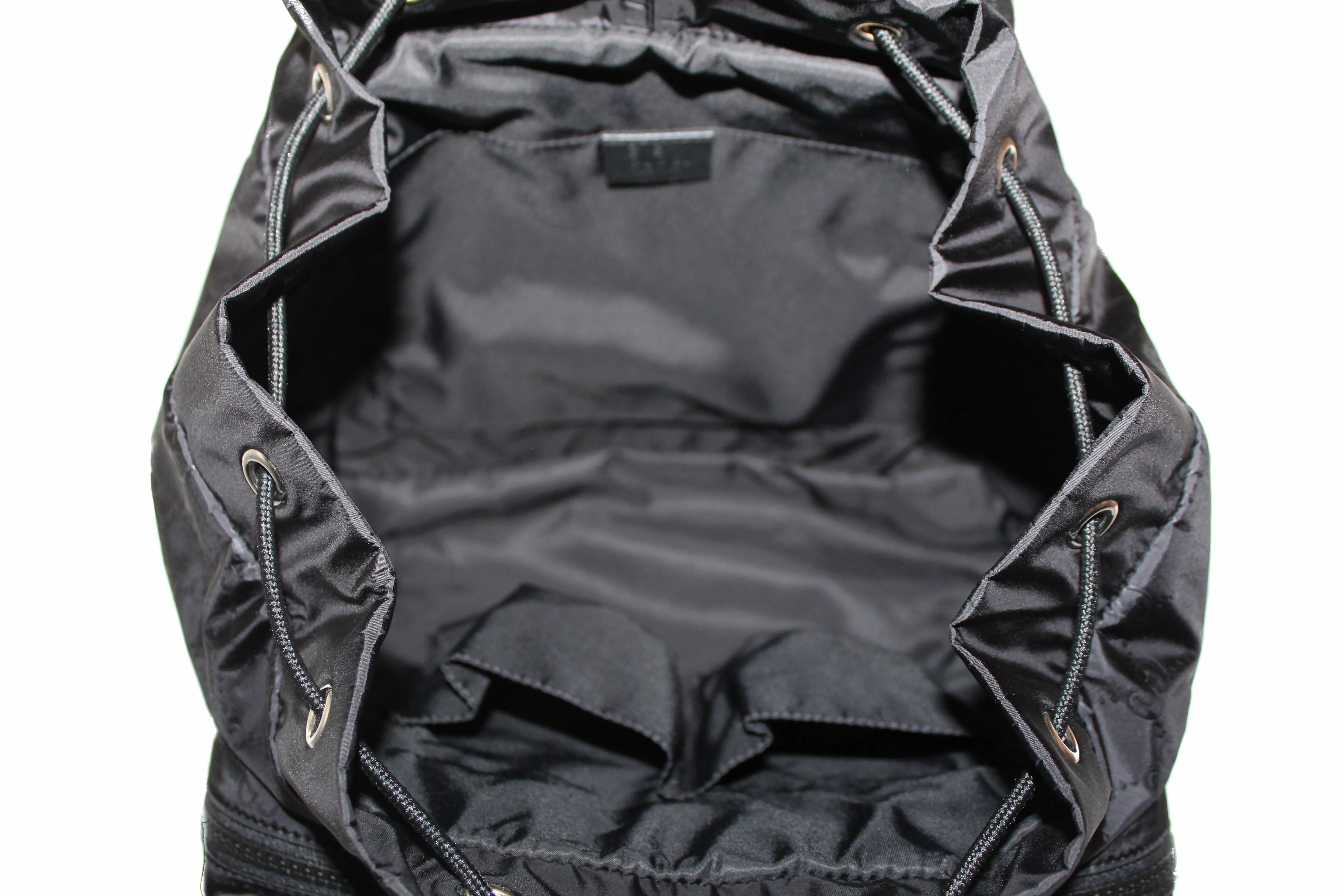 Authentic New Gucci Black Classic GG Monogram Nylon Backpack 510343