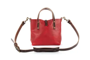AVERY LEATHER TOTE BAG - MINI CROSSBODY - CRANBERRY