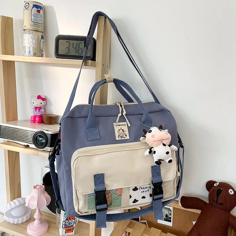 Back to College DCIMOR Lovely Multifunctional Backpack Teenage Girl Buckle Travel Bag Female Small Schoolbag Transparent Pocket Women Backpacks