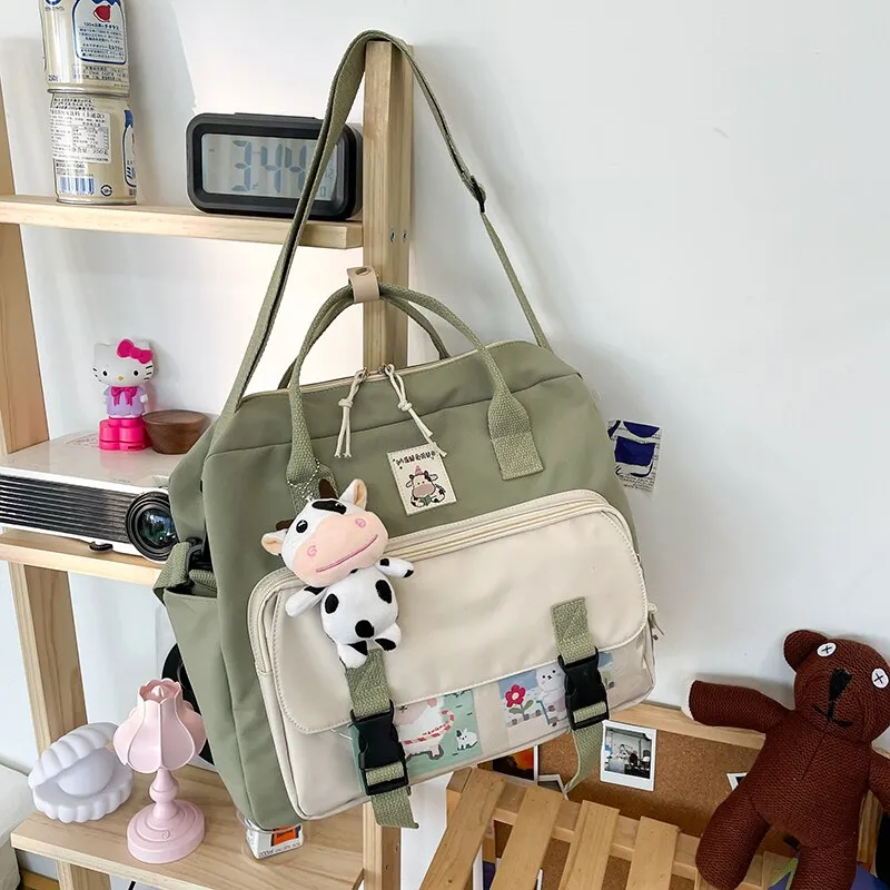 Back to College DCIMOR Lovely Multifunctional Backpack Teenage Girl Buckle Travel Bag Female Small Schoolbag Transparent Pocket Women Backpacks