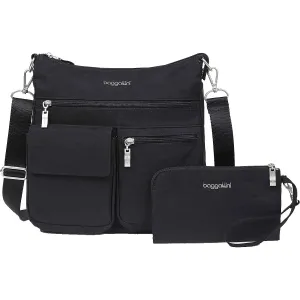 Baggallini Modern Everywhere Slim Crossbody Black Nylon