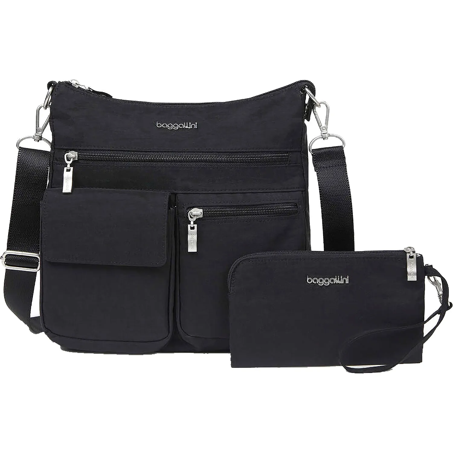 Baggallini Modern Everywhere Slim Crossbody Black Nylon