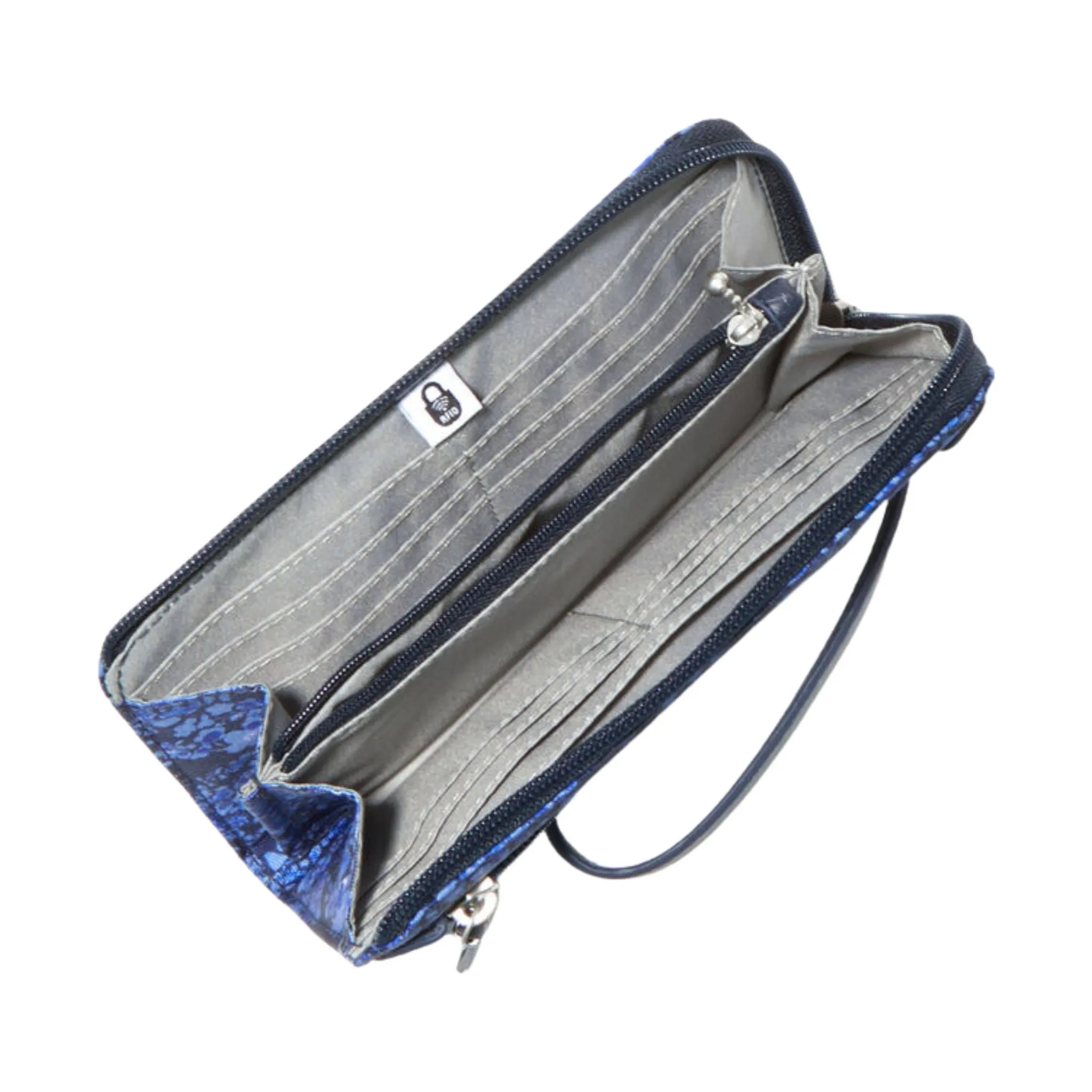 Baggallini Zip Around RFID Wallet - Ink Hydrangea