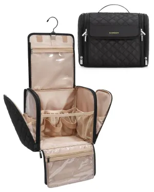 BAGSMART Travel Toiletry Bag, Large Capacity Cosmetic Bags for Women with Hanging Hook, Water-resistant for Toiletries Accessories Brushes Sponge, With Handle