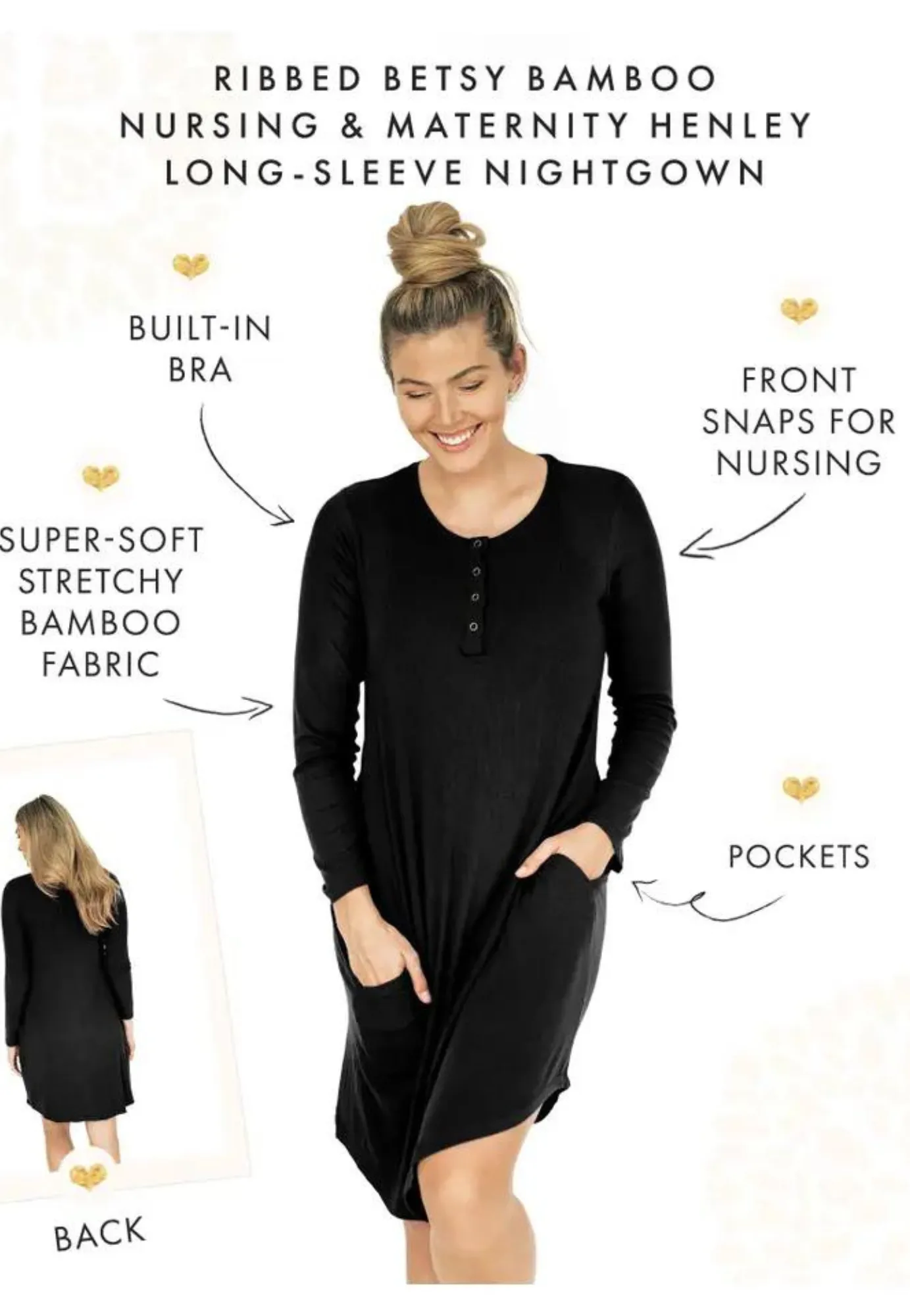 Bamboo Maternity & Nursing Nightgown