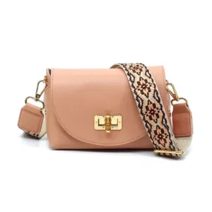 Bamboo Twist Lock Flap Crossbody Bag