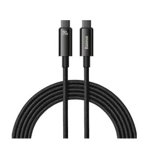 Baseus - (2m) 240W USB C Nylon Charging Cable Power Delivery 3.1 Data Cable - Black