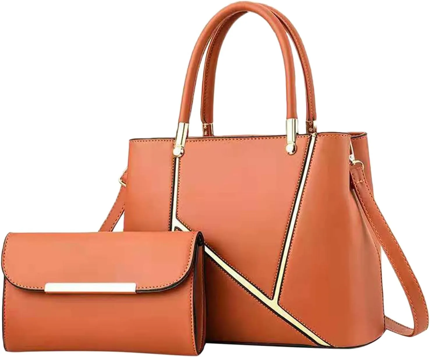 Beach Tote Bag 4 Packet Leather Solid Color Handbags Shoulder Bags Crossbody Hobo Bags Card Purse Work Travel Essential T