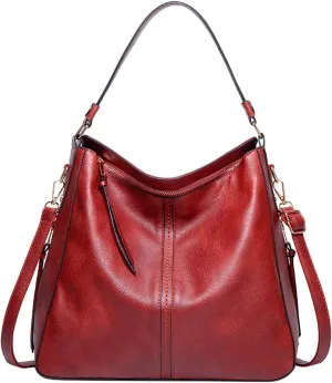 Beach Tote Bag 4 Packet Solid Color Leather Handbags Shoulder Bags Crossbody Hobo Bags Card Purse Work Travel Essential T