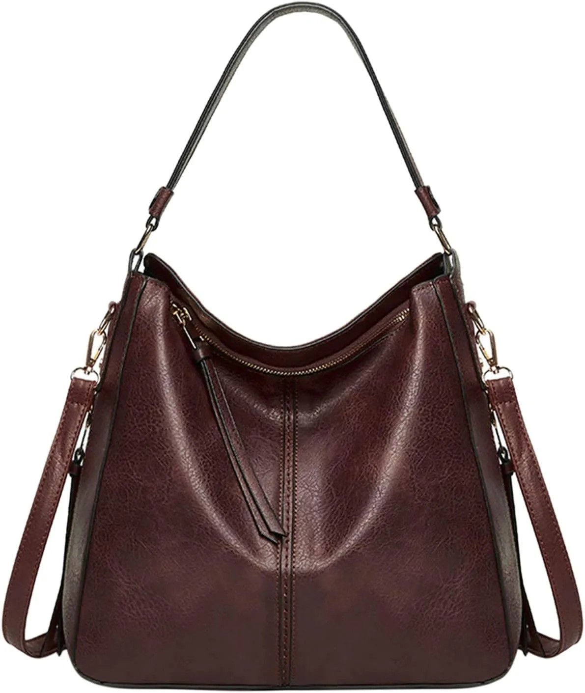 Beach Tote Bag 4 Packet Solid Color Leather Handbags Shoulder Bags Crossbody Hobo Bags Card Purse Work Travel Essential T