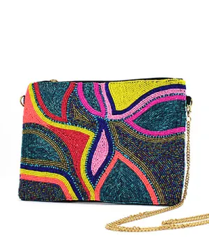 Beaded Clutch, Bright Abstract