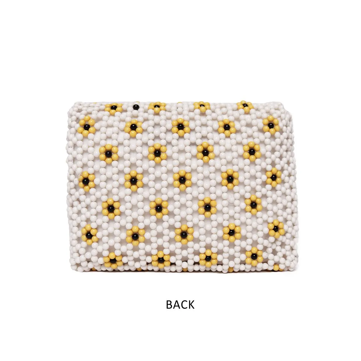 Beaded Clutch With Metal Chain Strap