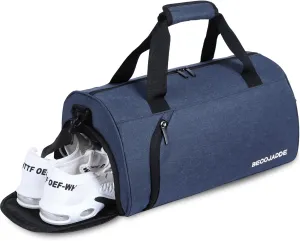 BECOJADDE Sports Bags for Men and Women, 35L Travel Duffel Bag, Overnight Bag with Shoe Compartment & Wet Compartment, Waterproof Carry On Bag for Sports, Gym, Swimming, navy blue, 25L, Travel handbag