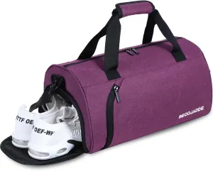 BECOJADDE Sports Bags for Men and Women, 35L Travel Duffel Bag, Overnight Bag with Shoe Compartment & Wet Compartment, Waterproof Carry On Bag for Sports, Gym, Swimming, purple, 25L, Travel handbag