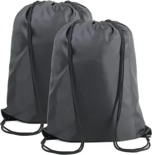 BeeGreen Black Drawstring Backpack Bags Bulk 2 Pack X-Large 22.4" L x 17.5" W Sports Cinch Sack Gym String Bags Machine Washable Heavy Duty String Backpack for Men Women