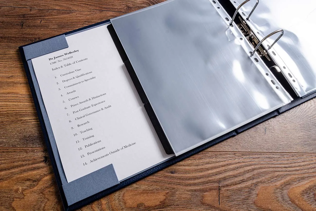Bespoke Personalised A4 Medical Portfolio (Ring Binder Mechanism)
