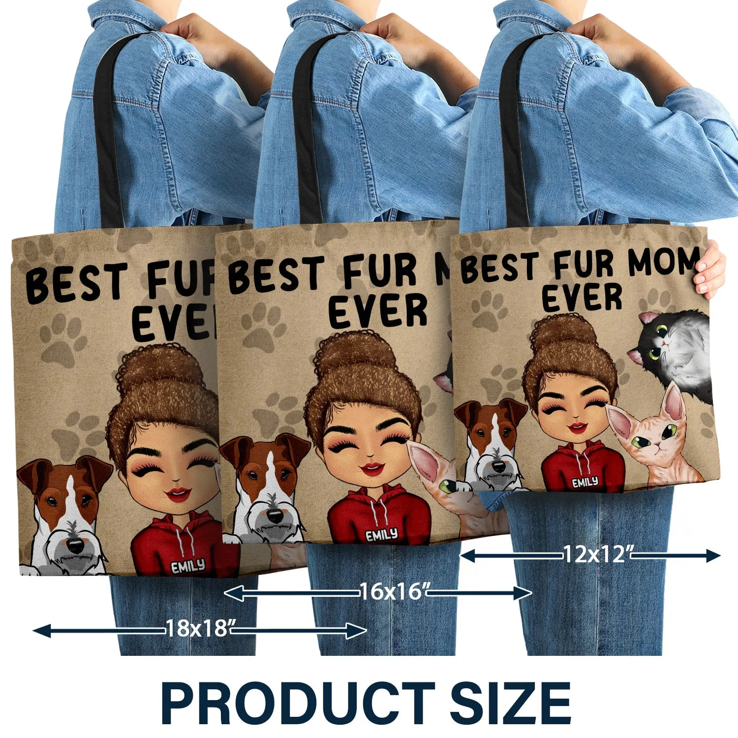 Best Dog Mom Ever - Birthday, Funny Gift For Her, Cat Lovers, Dog Lovers - Personalized Zippered Canvas Bag