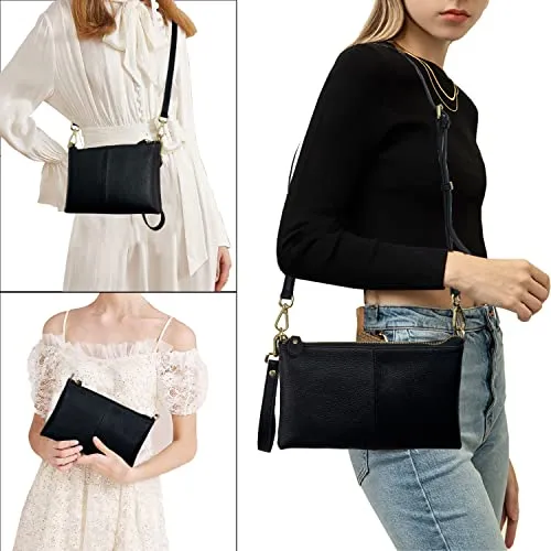 Beurlike Leather Wristlet Wallet Clutch Purses For Women Small Crossbody Phone Bags(Spearmint)