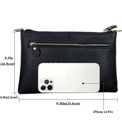 Beurlike Leather Wristlet Wallet Clutch Purses For Women Small Crossbody Phone Bags(Spearmint)