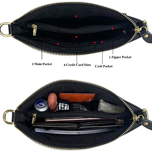 Beurlike Leather Wristlet Wallet Clutch Purses For Women Small Crossbody Phone Bags(Spearmint)