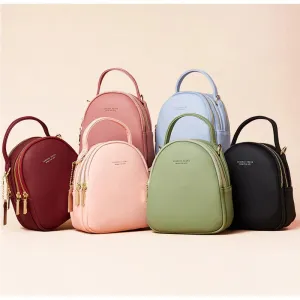 Big Capacity 3 Layer Mini Backpack Purse Soft Leather Rucksack Handbag Fashion Backpack Handbag