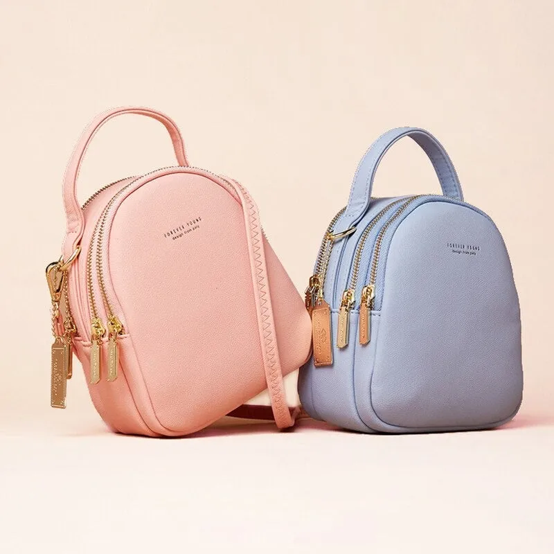 Big Capacity 3 Layer Mini Backpack Purse Soft Leather Rucksack Handbag Fashion Backpack Handbag