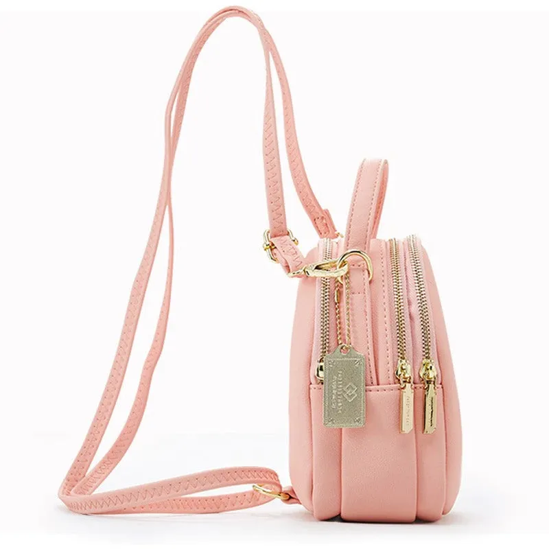 Big Capacity 3 Layer Mini Backpack Purse Soft Leather Rucksack Handbag Fashion Backpack Handbag