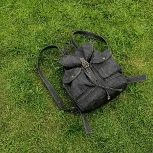 binfenxie Denim Simple Vintage Preppy Backpack Korean Women Casual Fashion Y2k Schoolbags All Match Grunge Solid Backpacks for Students